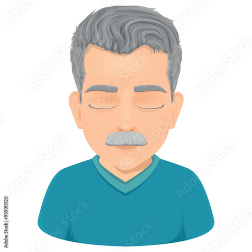 portrait of old man who is blind