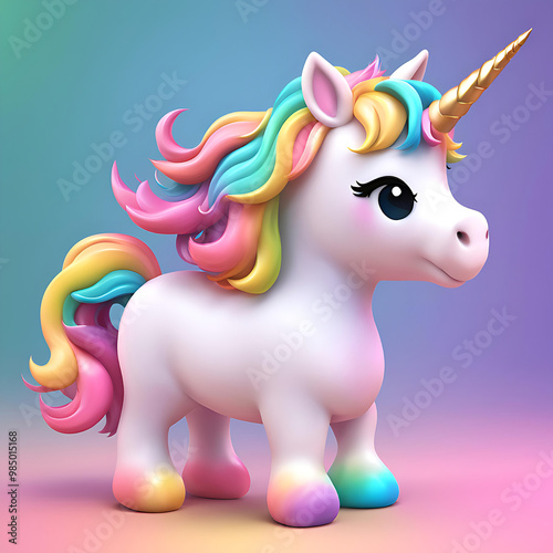 Adorable rainbow unicorn 