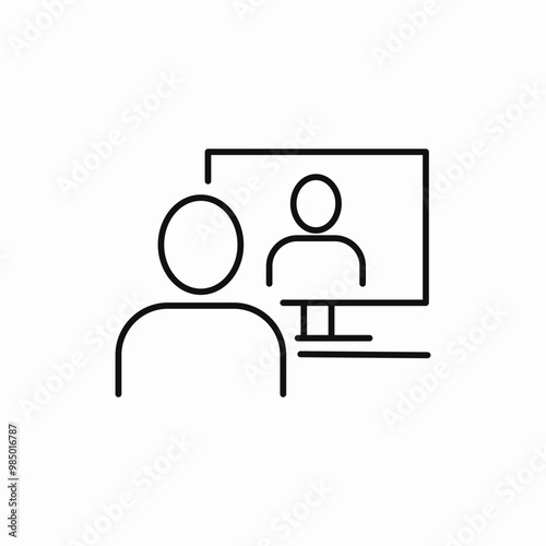 online video chat computer icon sign vector