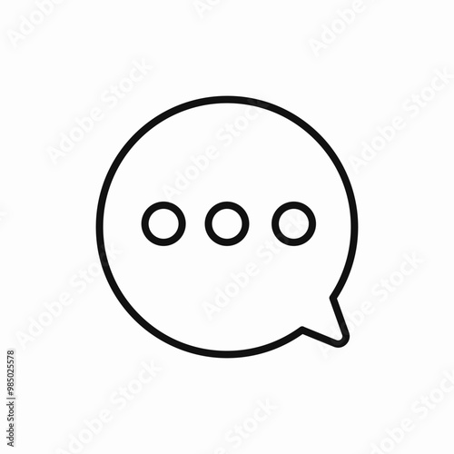 round three dots speech bubble icon sign vector