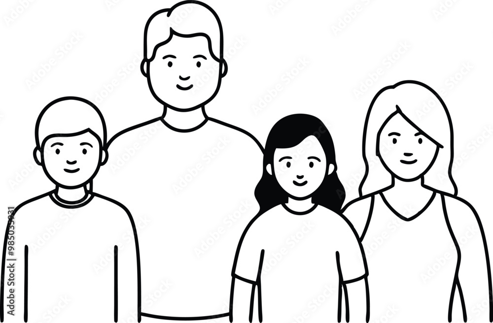 Fototapeta premium Child with Parent Vector Illustration