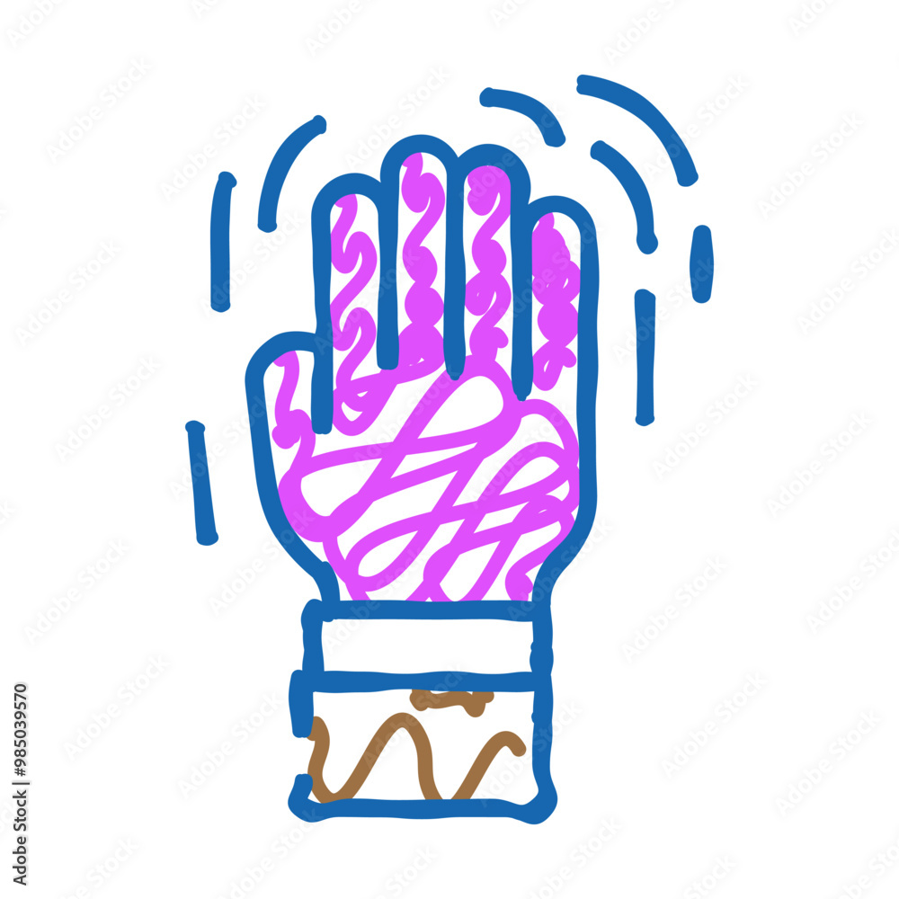 shaking hand fear doodle icon sketch vector. shaking hand fear sign. isolated symbol illustration shaking hand fear doodle icon sketch vector. shaking hand fear sign. isolated symbol illustration