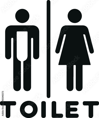 Monochrome Cosmonaut Men And Women Restroom Logo Icon For Emblems, Badges And Levels Vector Illustration