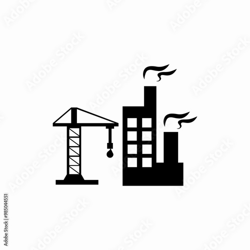 factory constrution icon sign vector
