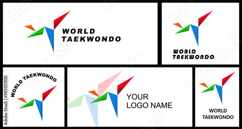 Elegant vector editable karate or taekwondo martial arts logo background design