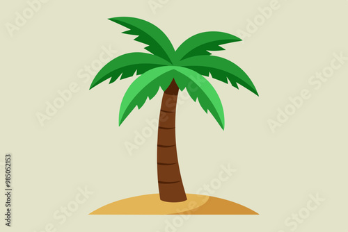 Coconut palm tree icon, simple style palm tree silhouette.