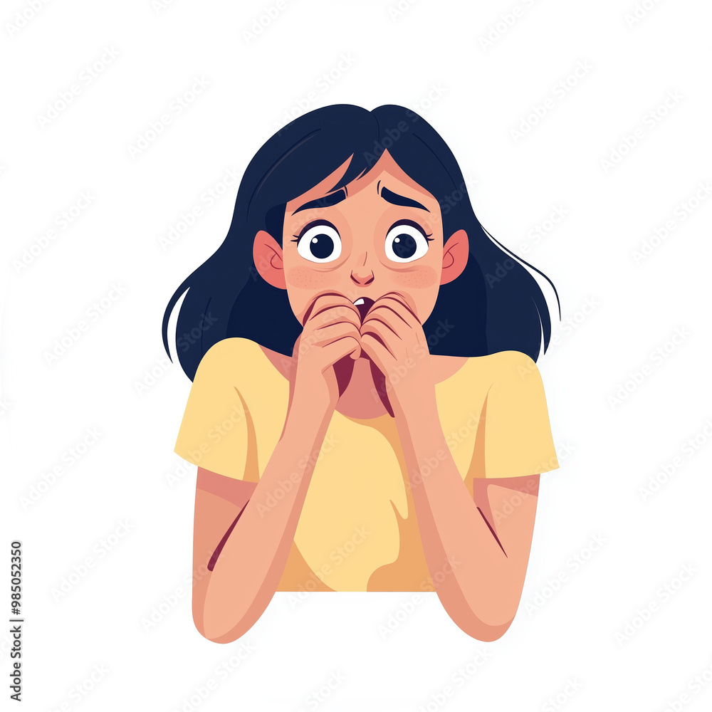 Anxious Young Woman Showing Emotional Distress: Worried Girl Teenager Demonstrating Symptoms Of Mental Stress, Depression, And Anxiety With Nervous Expressions. Anxious Young Woman Showing Emotional Distress: Worried Girl Teenager Demonstrating Symptoms Of Mental Stress, Depression, And Anxiety With Nervous Expressions.