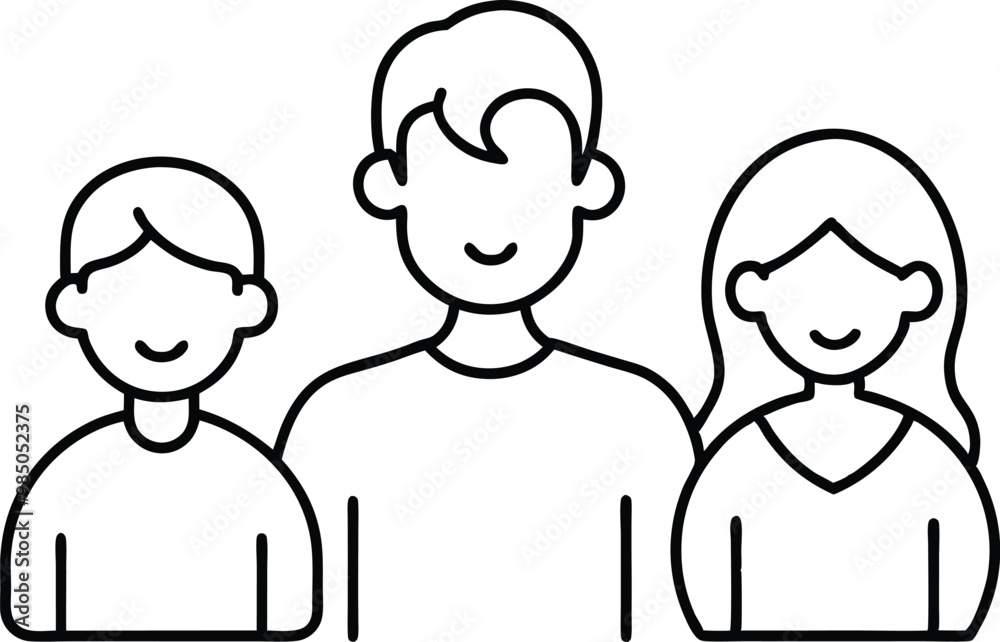 Cheerful Child with Family Vector Drawing for Kids Coloring Book
Cheerful Child with Family Vector Drawing for Kids Coloring Book