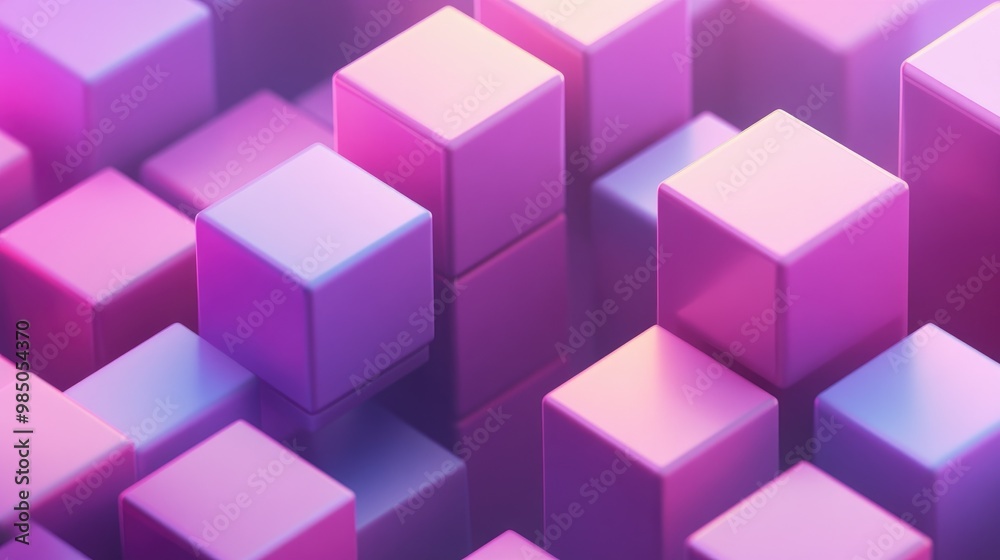 Abstract background with vibrant purple and pink cubes. Abstract background with vibrant purple and pink cubes.