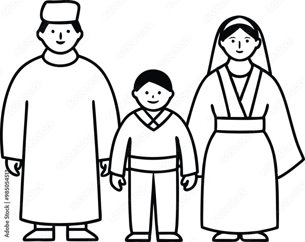 Celebrate Culture with Family in Traditional Attire Vector Art
Celebrate Culture with Family in Traditional Attire Vector Art