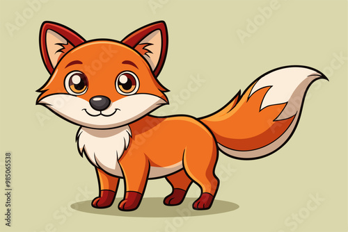 cute cartoon red fox