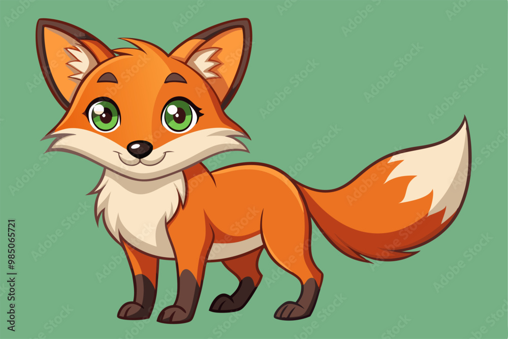 Obraz premium cute cartoon red fox