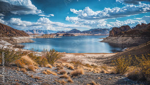 Lake Mead, Lake Mohave at Lake Mead National Recreation Area, Bullhead Nevada, Lake in a Desert