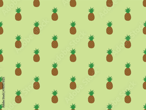 Pineapple on the light green background