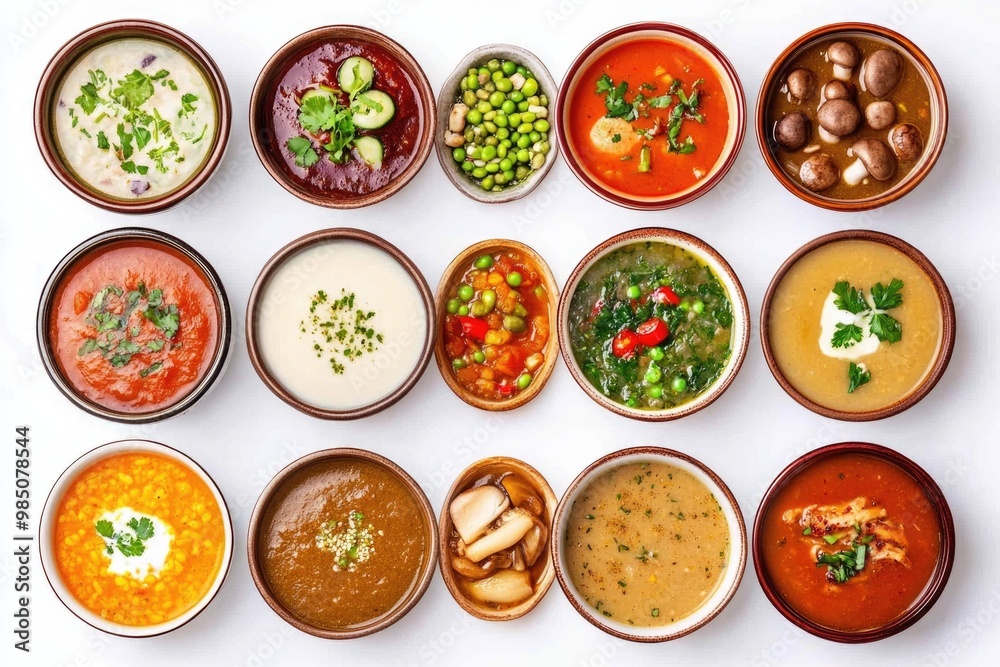 Assorted international hot dishes on white background. Assorted international hot dishes on white background.
