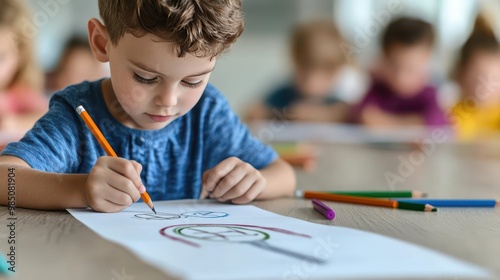 Wallpaper Mural A bright and uplifting image of children drawing leukemia awareness posters, children, posters, uplifting Torontodigital.ca