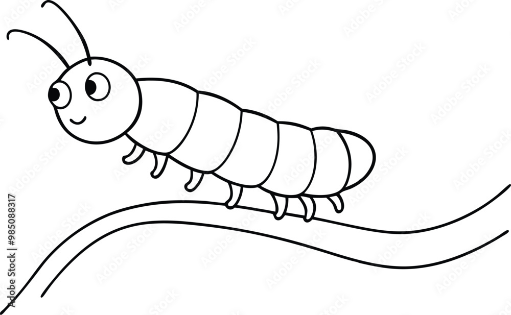 Cute Caterpillar on a Branch Vector Art for Kids Coloring Adventure
Cute Caterpillar on a Branch Vector Art for Kids Coloring Adventure