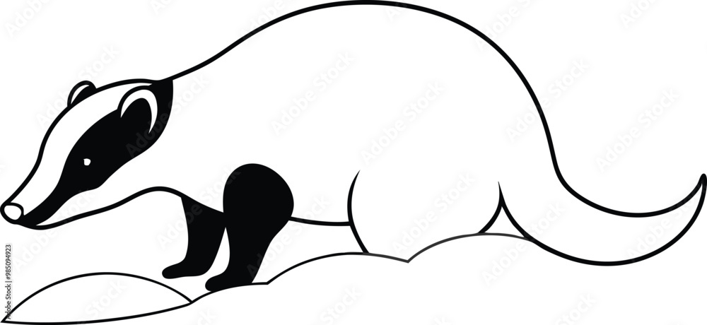 Badger Digging a Burrow Vector Illustration for Kids Nature Coloring Fun
Badger Digging a Burrow Vector Illustration for Kids Nature Coloring Fun