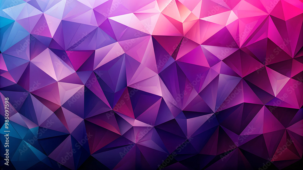 Low Poly Geometric Pattern in Purple and Pink Gradient Representing Modernity Low Poly Geometric Pattern in Purple and Pink Gradient Representing Modernity