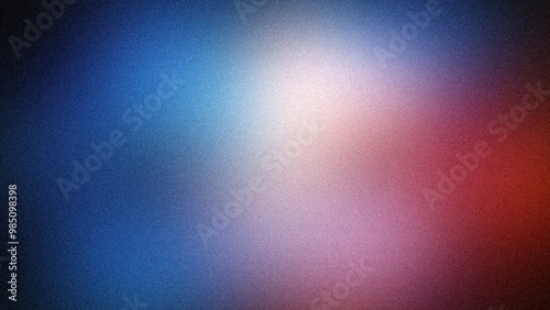 Abstract gradient featuring bold transitions of blue, red, and white tones with a grainy texture. Perfect for dynamic backgrounds, wallpapers, and modern designs