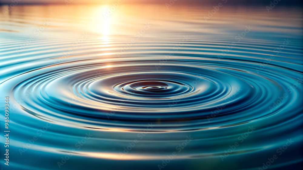 Soft Circular Ripple Effect Background with Tranquil Water Surface Representing Serenity Soft Circular Ripple Effect Background with Tranquil Water Surface Representing Serenity