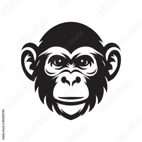 monkey head vector