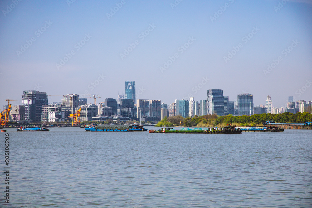 Obraz premium Shanghai Xuhui Riverside-City Scenery and City Skyline