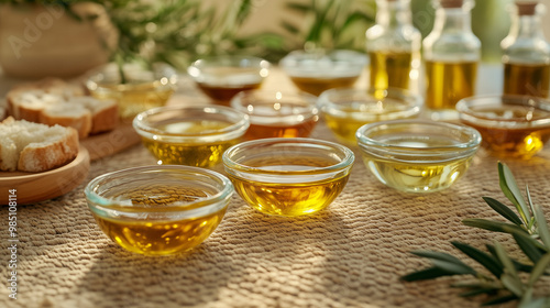 Olive Oil Tasting Station with Dukkah and Bread photo