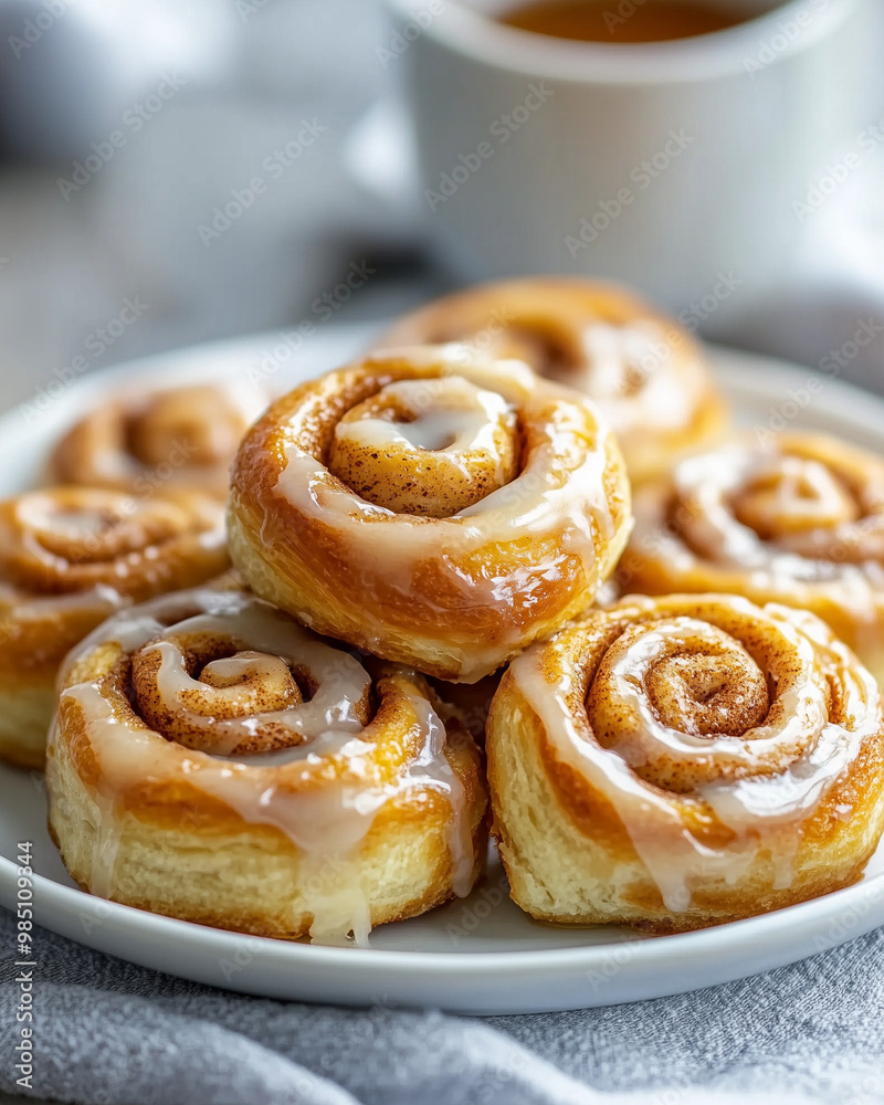 Cinnamon Rolls Stacked in an Archway Shape Cinnamon Rolls Stacked in an Archway Shape