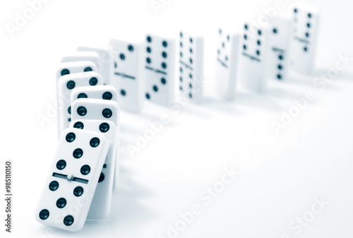 Fotografi Dominoes effect, about to fall over