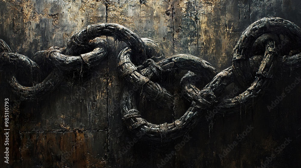 Dark Chain Abstract Texture - Grunge Industrial Art Dark Chain Abstract Texture - Grunge Industrial Art