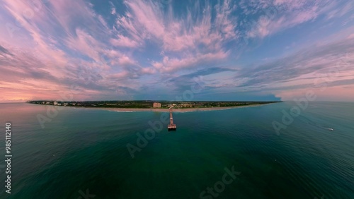 A colourful sunrise over Juno Beach, Florida, USA photo