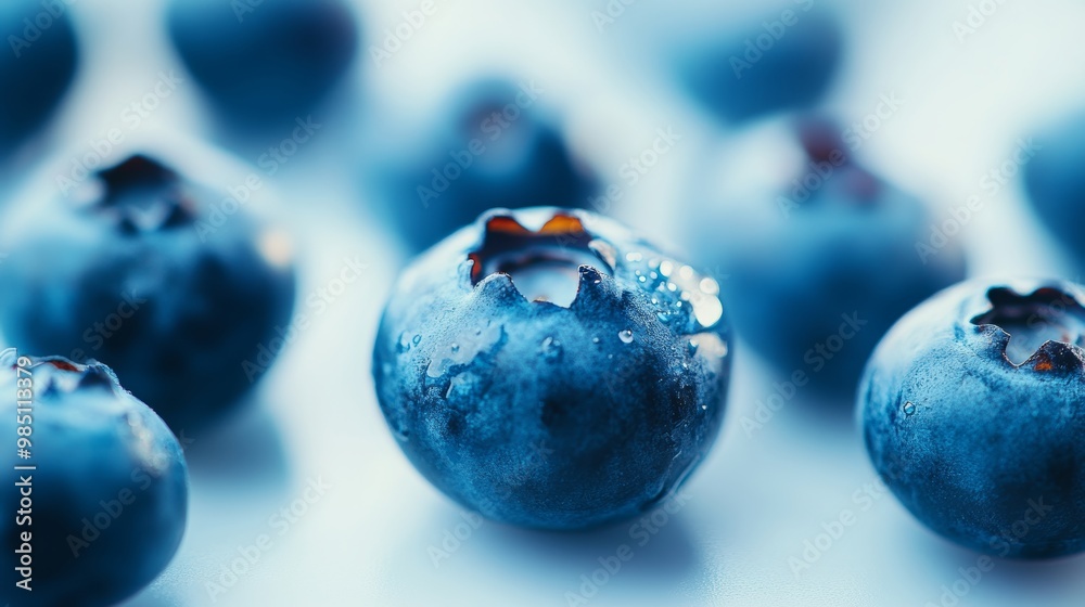 Fresh blueberries with blurred background creating a vibrant and inviting visual contrast Fresh blueberries with blurred background creating a vibrant and inviting visual contrast
