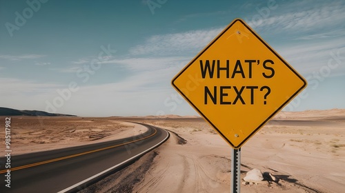What next sign on the road