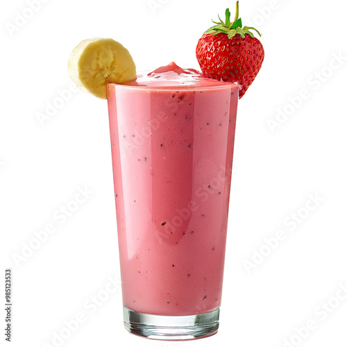 Pink smoothie with banana & strawberry