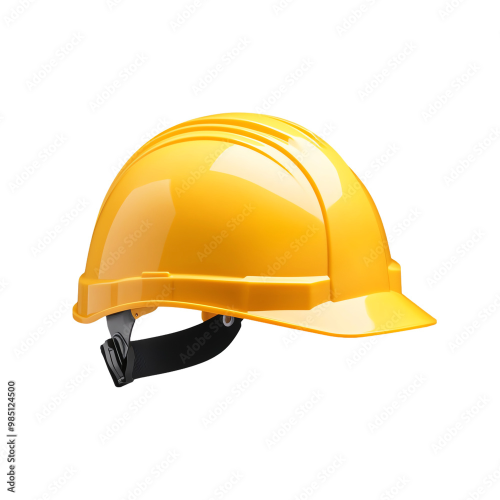 Fototapeta premium Yellow hard hat on a white isolate background. transparent background