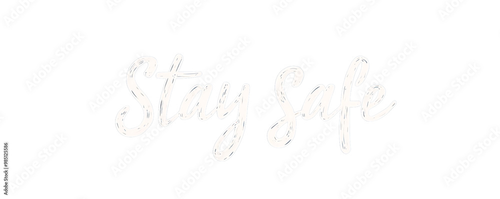 Obraz premium Stylized text that conveys a message of safety and well-being. transparent background