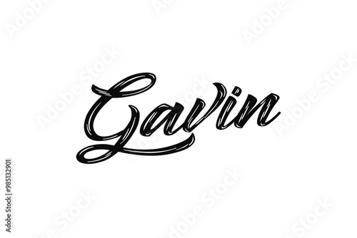 The name “Gavin” written in a stylized colorful retro font