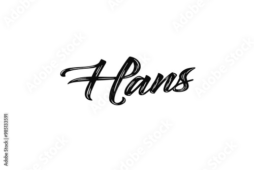 The name “Hans” written in a stylized colorful retro font