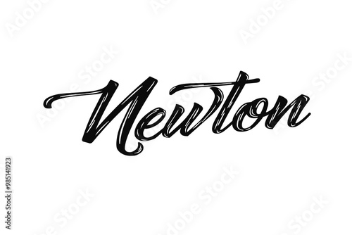 The name “Newton” written in a stylized colorful retro font