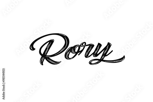 The name “Rory” written in a stylized colorful retro font