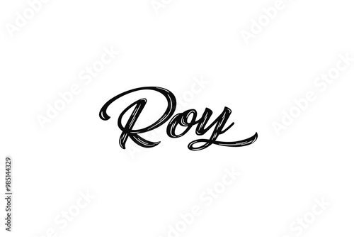 The name “Roy” written in a stylized colorful retro font