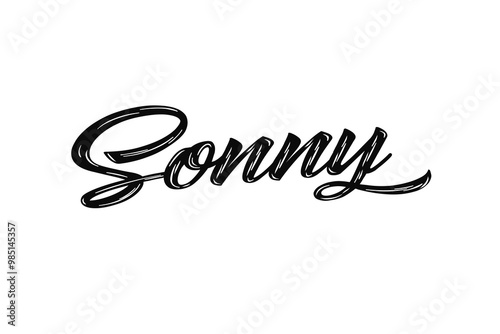 The name “Sonny” written in a stylized colorful retro font photo