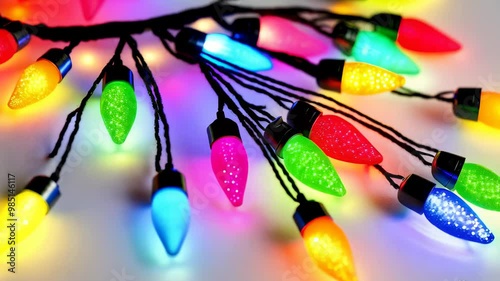 A bundle of colored fairy  Tangled Christmas lights
