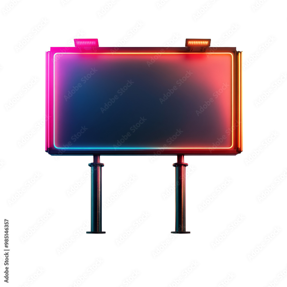 Neon Billboard with Blank Canvas Neon Billboard with Blank Canvas