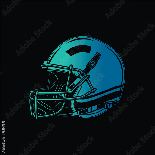 Wallpaper Mural American football helmet. Original vector illustration in vintage style. Torontodigital.ca