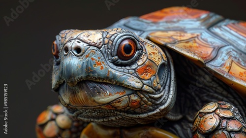 Close-Up Portrait of a Turtle with Stunning Detail