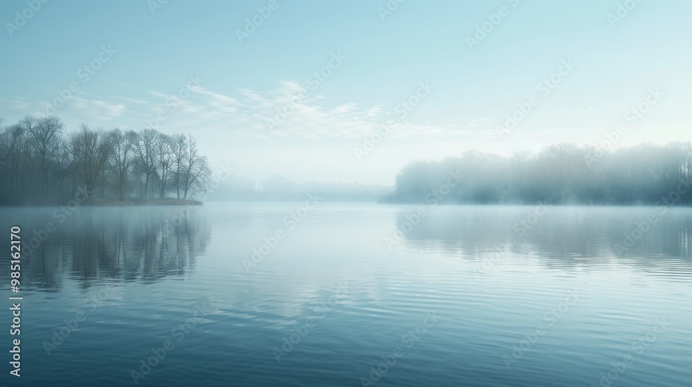 serene lake in the early morning serene lake in the early morning