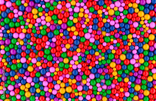 Background from coloured balls, 3D rendering