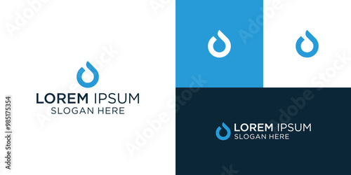 letter d with water drop logo design vector silhouette illustration